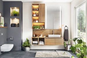 Beautiful modern bathroom with window